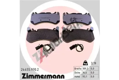 ZIMMERMANN Sada brzdovch destiek rd:z ZIM 24455.970.2, 24455.970.2