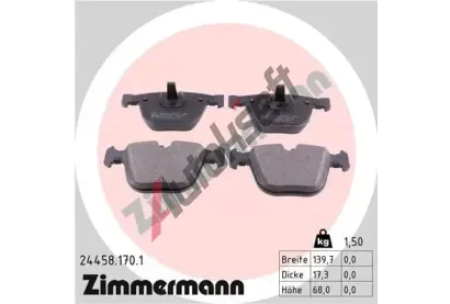 ZIMMERMANN Sada brzdovch destiek ZIM 24458.170.1, 24458.170.1