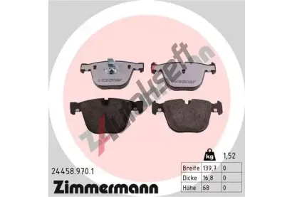 ZIMMERMANN Sada brzdovch destiek rd:z ZIM 24458.970.1, 24458.970.1