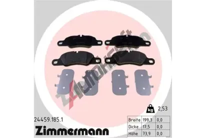 ZIMMERMANN Sada brzdovch destiek ZIM 24459.185.1, 24459.185.1