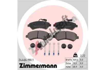 ZIMMERMANN Sada brzdovch destiek - kotouov brzda ZIM 24466.190.1, 24466.190.1