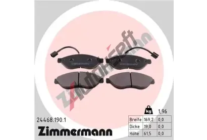 ZIMMERMANN Sada brzdovch destiek - kotouov brzda ZIM 24468.190.1, 24468.190.1