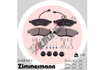 ZIMMERMANN Sada brzdovch destiek ZIM 24468.190.2, 24468.190.2