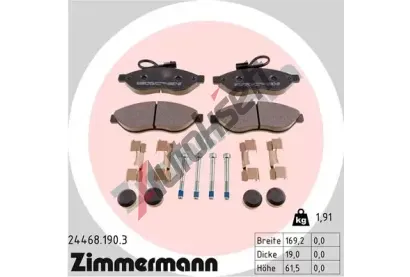ZIMMERMANN Sada brzdovch destiek ZIM 24468.190.3, 24468.190.3