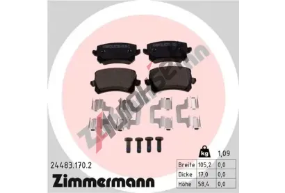 ZIMMERMANN Sada brzdovch destiek ZIM 24483.170.2, 24483.170.2