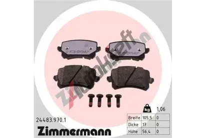 ZIMMERMANN Sada brzdovch destiek rd:z ZIM 24483.970.1, 24483.970.1