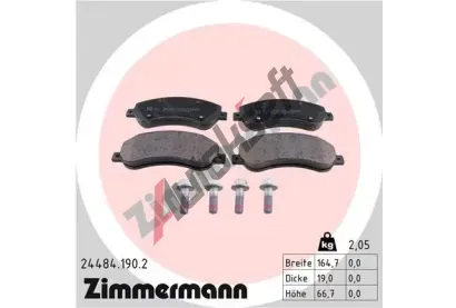 ZIMMERMANN Sada brzdovch destiek - kotouov brzda ZIM 24484.190.2, 24484.190.2