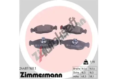 ZIMMERMANN Sada brzdovch destiek ZIM 24487.160.1, 24487.160.1