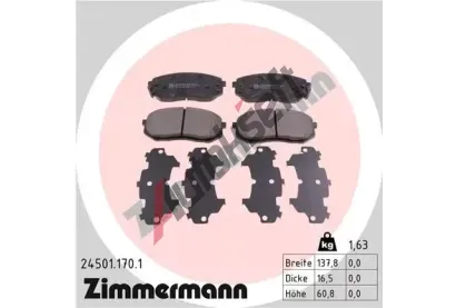 ZIMMERMANN Sada brzdovch destiek ZIM 24501.170.1, 24501.170.1