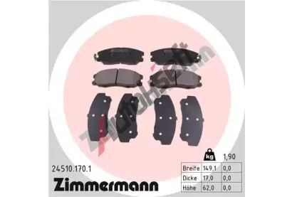 ZIMMERMANN Sada brzdovch destiek - kotouov brzda ZIM 24510.170.1, 24510.170.1