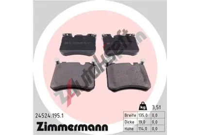 ZIMMERMANN Sada brzdovch destiek ZIM 24524.195.1, 24524.195.1
