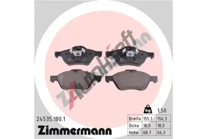 ZIMMERMANN Sada brzdových destiček ZIM 24535.180.1, 24535.180.1 ZIMMERMANN Sada brzdových destiček ZIM 24535.180.1, 24535.180.1