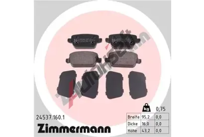 ZIMMERMANN Sada brzdovch destiek - kotouov brzda ZIM 24537.160.1, 24537.160.1