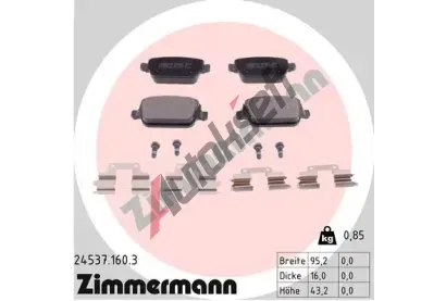 ZIMMERMANN Sada brzdovch destiek ZIM 24537.160.3, 24537.160.3