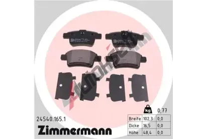 ZIMMERMANN Sada brzdovch destiek - kotouov brzda ZIM 24540.165.1, 24540.165.1