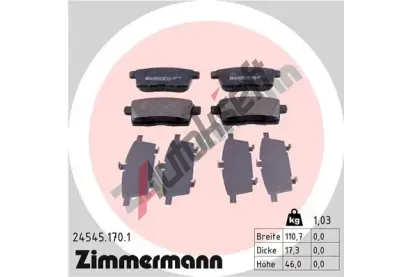ZIMMERMANN Sada brzdovch destiek ZIM 24545.170.1, 24545.170.1