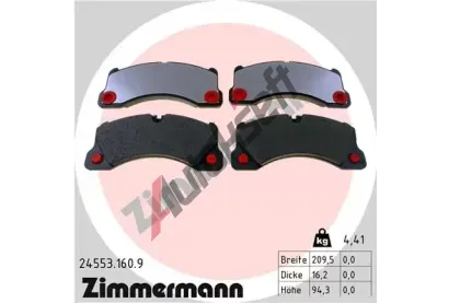 ZIMMERMANN Sada brzdovch destiek pb:z ZIM 24553.160.9, 24553.160.9