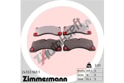 ZIMMERMANN Sada brzdovch destiek rd:z ZIM 24553.960.1, 24553.960.1
