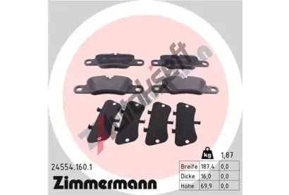 ZIMMERMANN Sada brzdovch destiek - kotouov brzda ZIM 24554.160.1, 24554.160.1