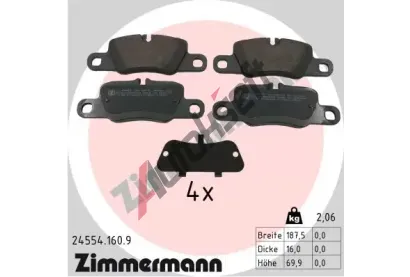 ZIMMERMANN Sada brzdovch destiek pb:z ZIM 24554.160.9, 24554.160.9
