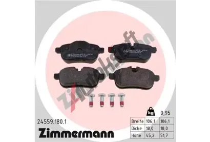 ZIMMERMANN Sada brzdovch destiek ZIM 24559.180.1, 24559.180.1