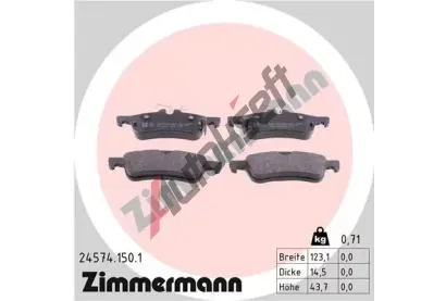 ZIMMERMANN Sada brzdových destiček ZIM 24574.150.1, 24574.150.1 ZIMMERMANN Sada brzdových destiček ZIM 24574.150.1, 24574.150.1