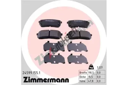 ZIMMERMANN Sada brzdov�ch desti�ek ZIM 24599.155.1, 24599.155.1