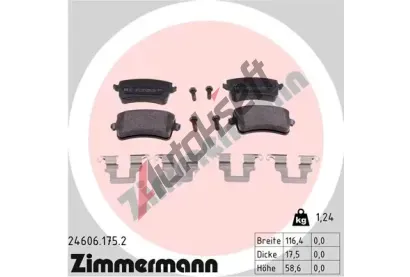 ZIMMERMANN Sada brzdovch destiek ZIM 24606.175.2, 24606.175.2