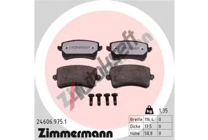 ZIMMERMANN Sada brzdovch destiek rd:z ZIM 24606.975.1, 24606.975.1