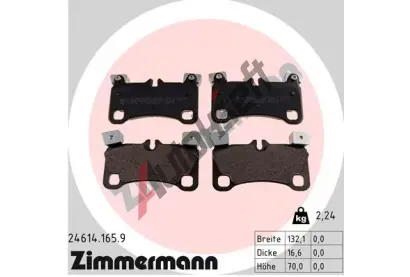 ZIMMERMANN Sada brzdovch destiek ZIM 24614.165.9, 24614.165.9