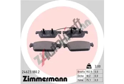 ZIMMERMANN Sada brzdovch destiek ZIM 24623.180.2, 24623.180.2