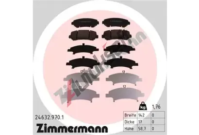 ZIMMERMANN Sada brzdovch destiek rd:z ZIM 24632.970.1, 24632.970.1