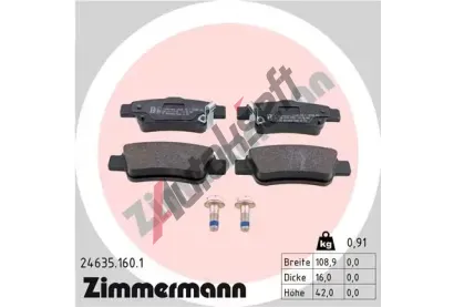 ZIMMERMANN Sada brzdových destiček - kotoučová brzda ZIM 24635.160.1, 24635.160.1 ZIMMERMANN Sada brzdových destiček - kotoučová brzda ZIM 24635.160.1, 24635.160.1