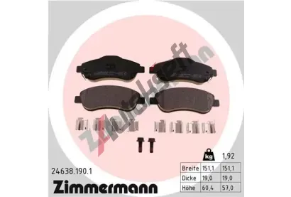 ZIMMERMANN Sada brzdových destiček - kotoučová brzda ZIM 24638.190.1, 24638.190.1 ZIMMERMANN Sada brzdových destiček - kotoučová brzda ZIM 24638.190.1, 24638.190.1