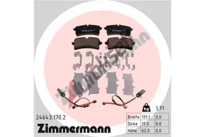 ZIMMERMANN Sada brzdovch destiek ZIM 24643.170.2, 24643.170.2