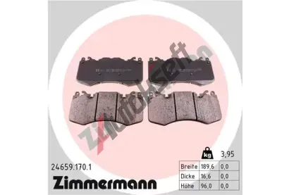 ZIMMERMANN Sada brzdovch destiek ZIM 24659.170.1, 24659.170.1