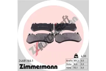 ZIMMERMANN Sada brzdovch destiek ZIM 24681.166.1, 24681.166.1