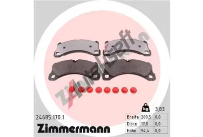 ZIMMERMANN Sada brzdovch destiek ZIM 24685.170.1, 24685.170.1