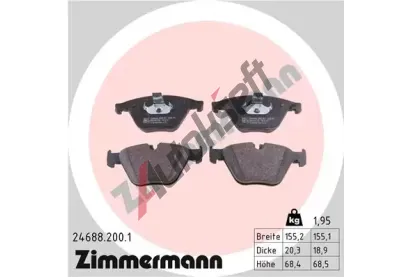 ZIMMERMANN Sada brzdovch destiek - kotouov brzda ZIM 24688.200.1, 24688.200.1