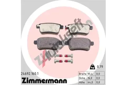 ZIMMERMANN Sada brzdovch destiek ZIM 24692.160.1, 24692.160.1
