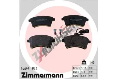ZIMMERMANN Sada brzdovch destiek ZIM 24693.175.2, 24693.175.2