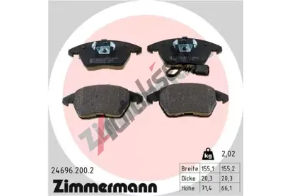 ZIMMERMANN Sada brzdových destiček ZIM 24696.200.2, 24696.200.2 ZIMMERMANN Sada brzdových destiček ZIM 24696.200.2, 24696.200.2