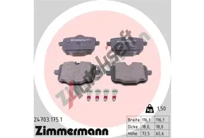 ZIMMERMANN Sada brzdovch destiek - kotouov brzda ZIM 24703.175.1, 24703.175.1