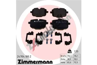 ZIMMERMANN Sada brzdovch destiek ZIM 24704.180.2, 24704.180.2