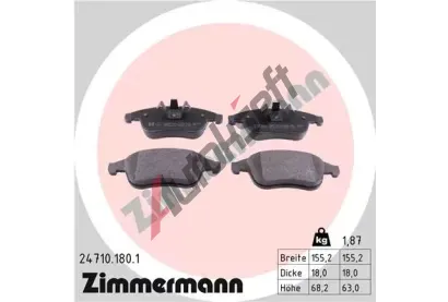ZIMMERMANN Sada brzdovch destiek ZIM 24710.180.1, 24710.180.1