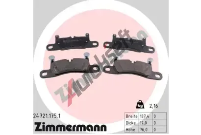 ZIMMERMANN Sada brzdovch destiek ZIM 24721.175.1, 24721.175.1