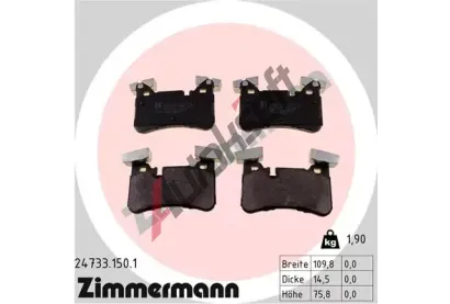 ZIMMERMANN Sada brzdovch destiek ZIM 24733.150.1, 24733.150.1