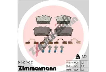 ZIMMERMANN Sada brzdových destiček ZIM 24765.165.2, 24765.165.2 ZIMMERMANN Sada brzdových destiček ZIM 24765.165.2, 24765.165.2