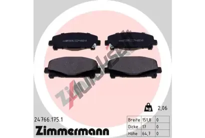 ZIMMERMANN Sada brzdovch destiek ZIM 24766.175.1, 24766.175.1