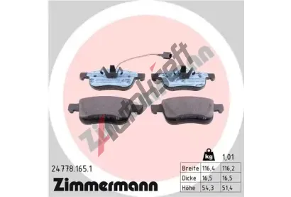ZIMMERMANN Sada brzdovch destiek ZIM 24778.165.1, 24778.165.1